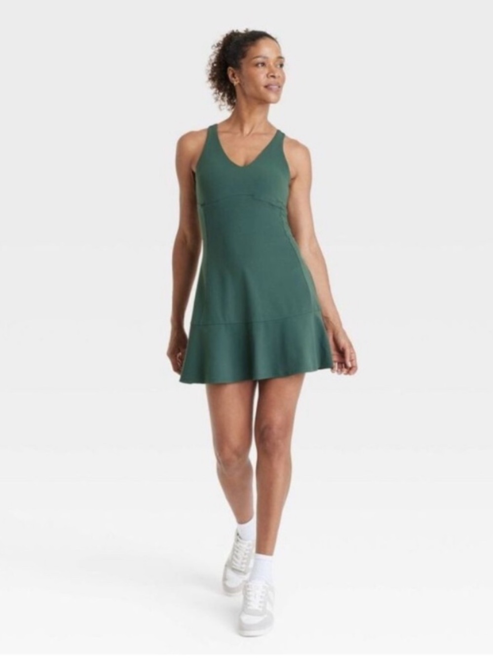 all in motion Dark Green V-Neck Mini athletic Dress